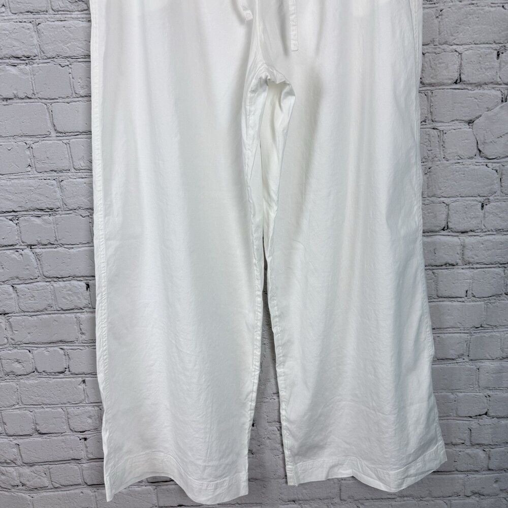 Athleta Paradise Wide Leg Pant White Linen Blend - Picture 8 of 15